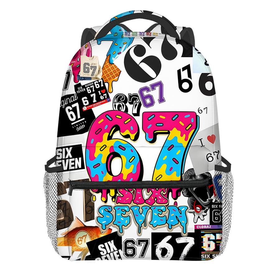 Хип-хоп K-pop Молодежные Школьные Сумки Унисекс 67 six seven Дорожные Сумки 3D Печать Оксфорд Водонепроницаемые Рюкзаки на Плечо для Ноутбуков