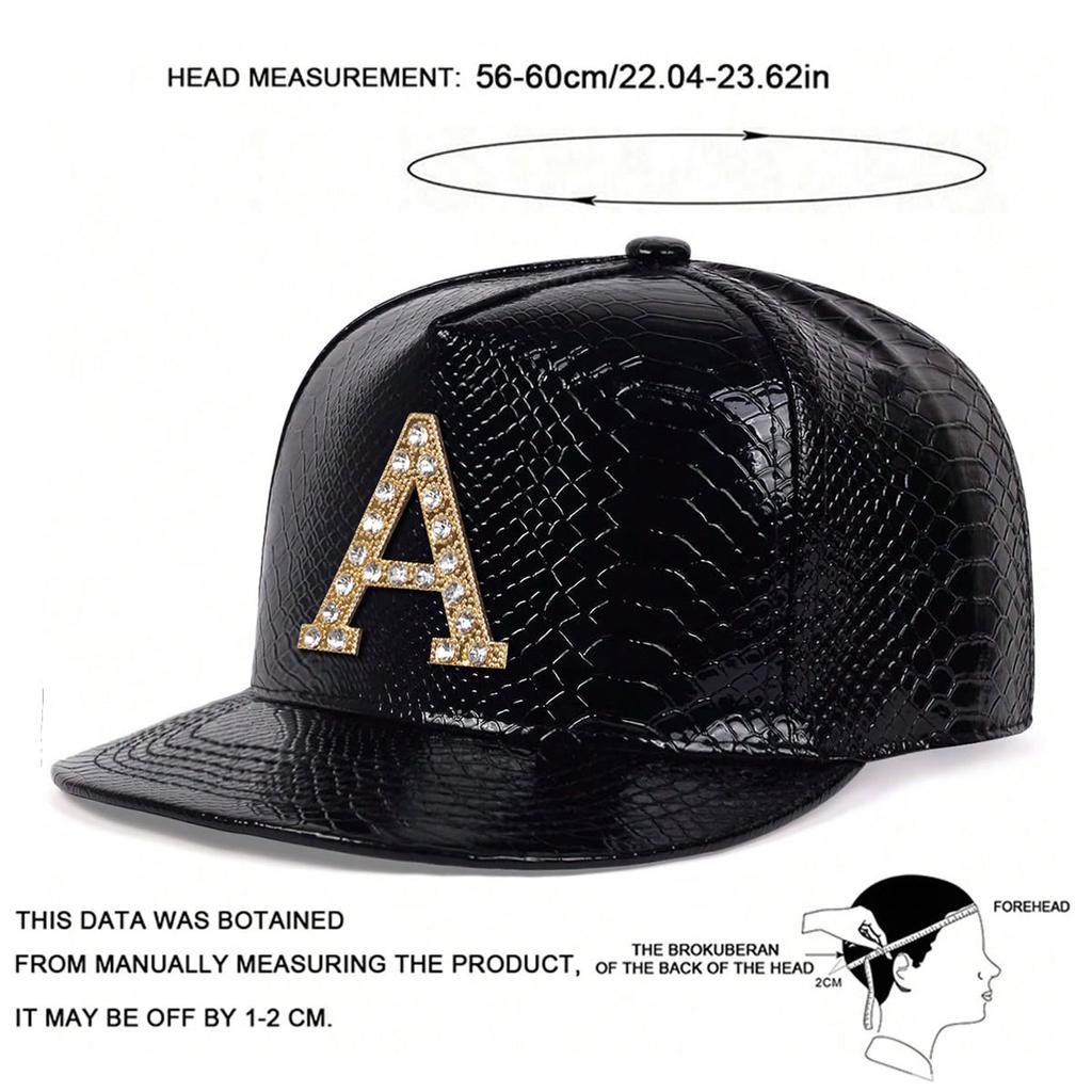 Металл с дрелью Крокодиловая зернистая ПУ кожа Хип-хоп шляпа Унисекс Кепка бейсболка с плоским верхом Модные уличные солнцезащитные шляпы Кепки для отдыха и путешествий
