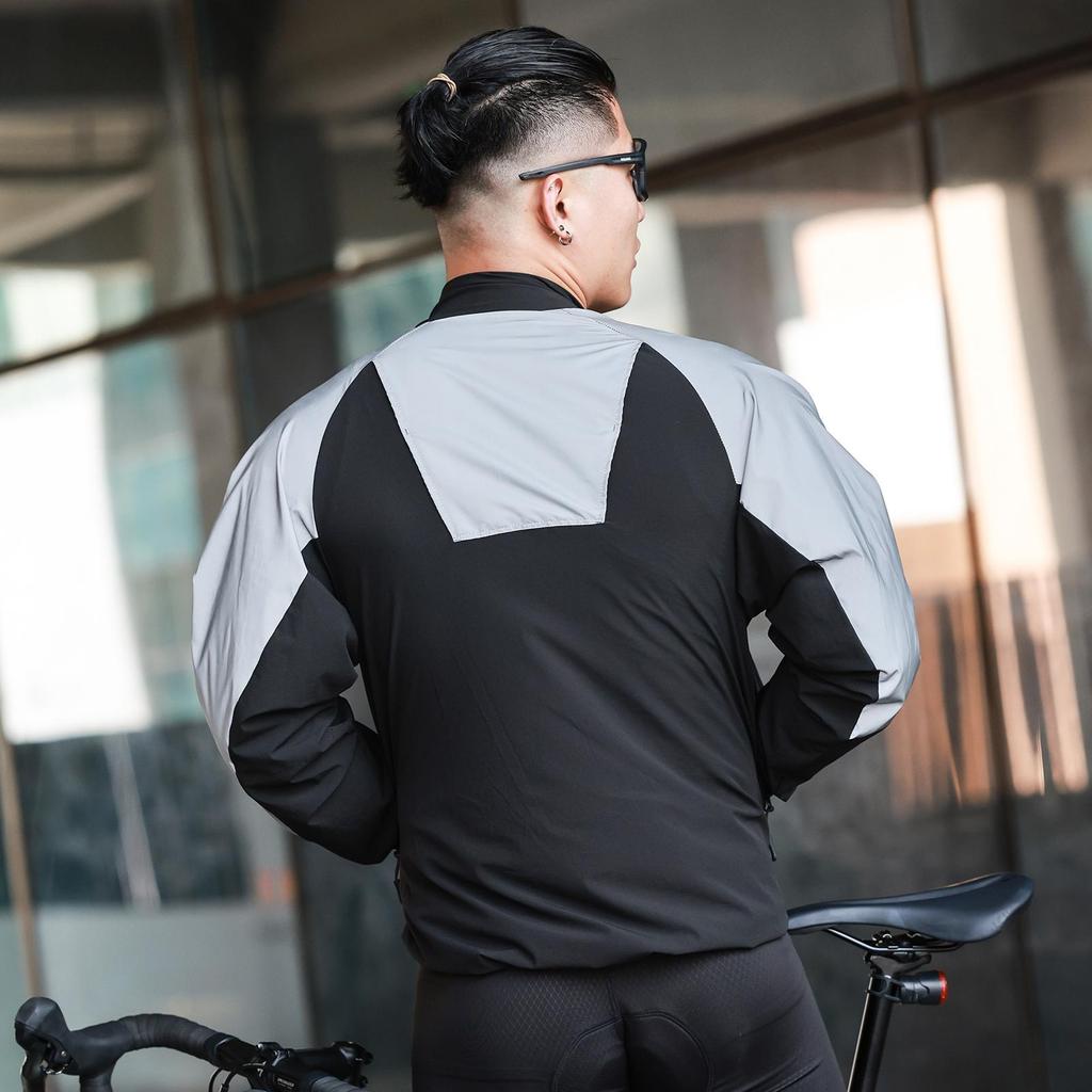 Wosawe Men Women Mountain Bike Motorcycle Night Riding Multi-Pocket Windproof Waterproof Breathable Reflective Riding Jacket