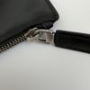 [Pre-Owned] Clutch Black Leather Logo Crosshatch Handbag Silver Hardware - Very Good #1MR3RUN