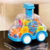Children's Cartoon Press Gear Car Toy Lnertia Pull-back Transparent Car Baby Puzzle Sliding Toy Child Boy Girl 1-3 Year Old Gift