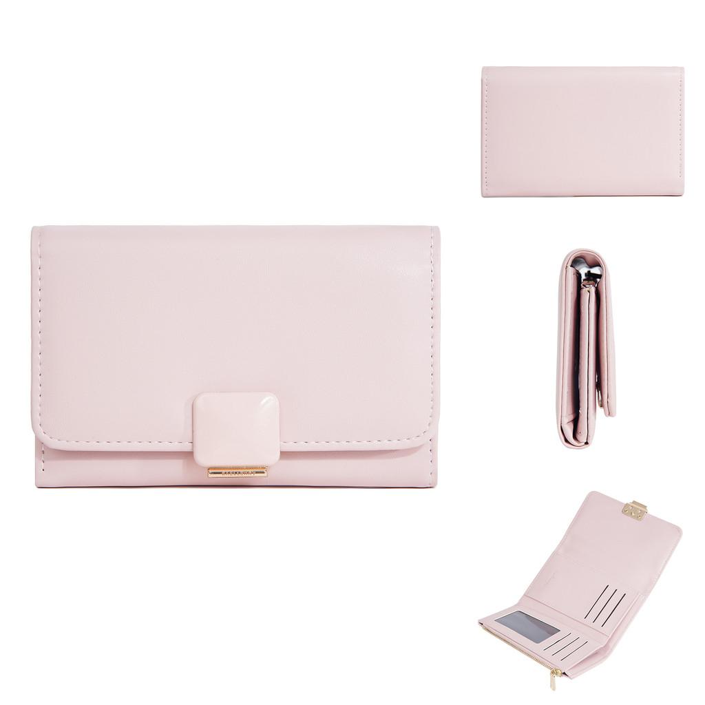 Ladies Wallet Card Holder Pu Leather Zipper Long Style For Daily Use