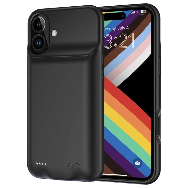 A29 Для iPhone 17 Чехол-аккумулятор Мягкий край из ТПУ 6000 мАч Перезаряжаемая Защитная задняя крышка