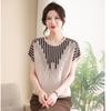 Mom Summer Short-sleeved Shirt Medium and Old Small Shirt Fashion Shirt Year Old 0 Knitted Women's Clothing On Thin Clothes