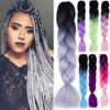 Ombre Braiding Hair Extensions 24inch 115g Synthetic Jumbo Braids Hair Fiber Pink Purple Blue Green