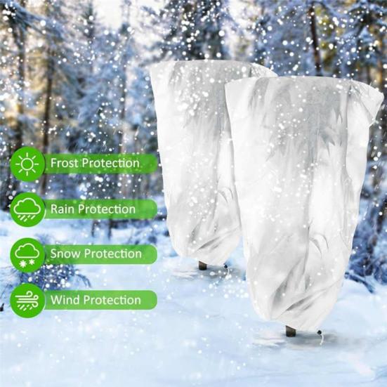 200CM X 240CM Huge Plant Cover with Zipper Drawstring Thickened Winter Tree Cover Freeze Protection Frost Cloth for Outdoor Plants