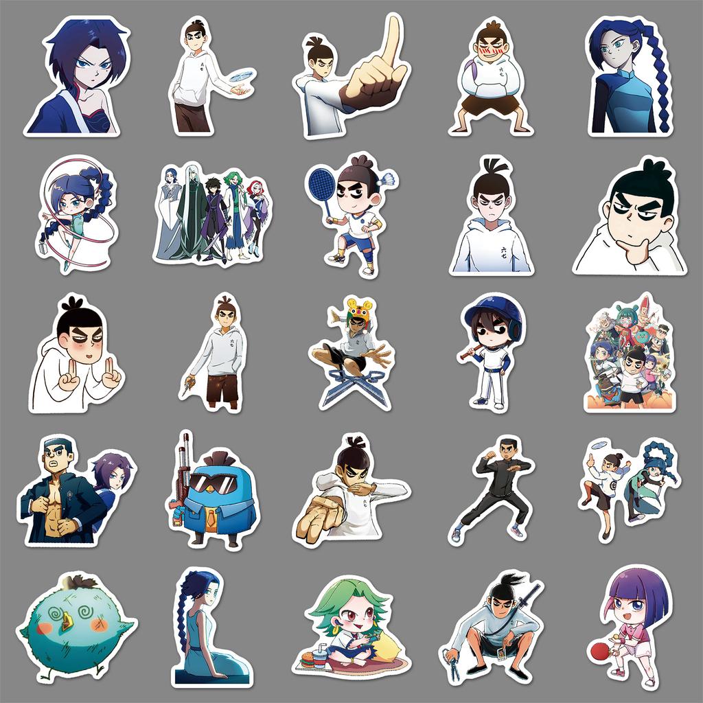 50 Граффити Наклеек Мультяшные Китайские Комиксы Креативное Украшение Ноутбук Планшет Марлевые Наклейки