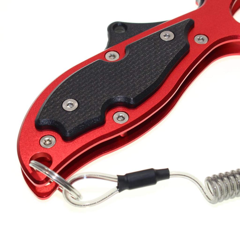 1091 Fish Lightweight Aluminum Fish Long Gun Grip (Iregui) Grip, Grip, Reach, (Red (Resin Trigger))