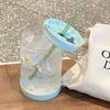 Simple Yet Stylish Handle Mug with High Temperature Resistance Household Glass Cups Large Capacity Straw Cups High Borosilicate