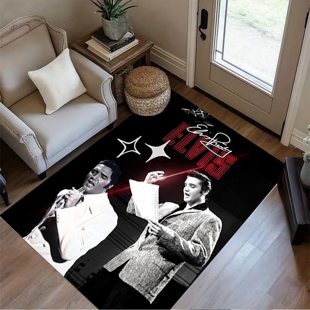 Elvis Presley Legend Floor Mat Design for Entryway Dining Room Playrooms Study room Antislip Carpet Office home decor Spiritual Gift