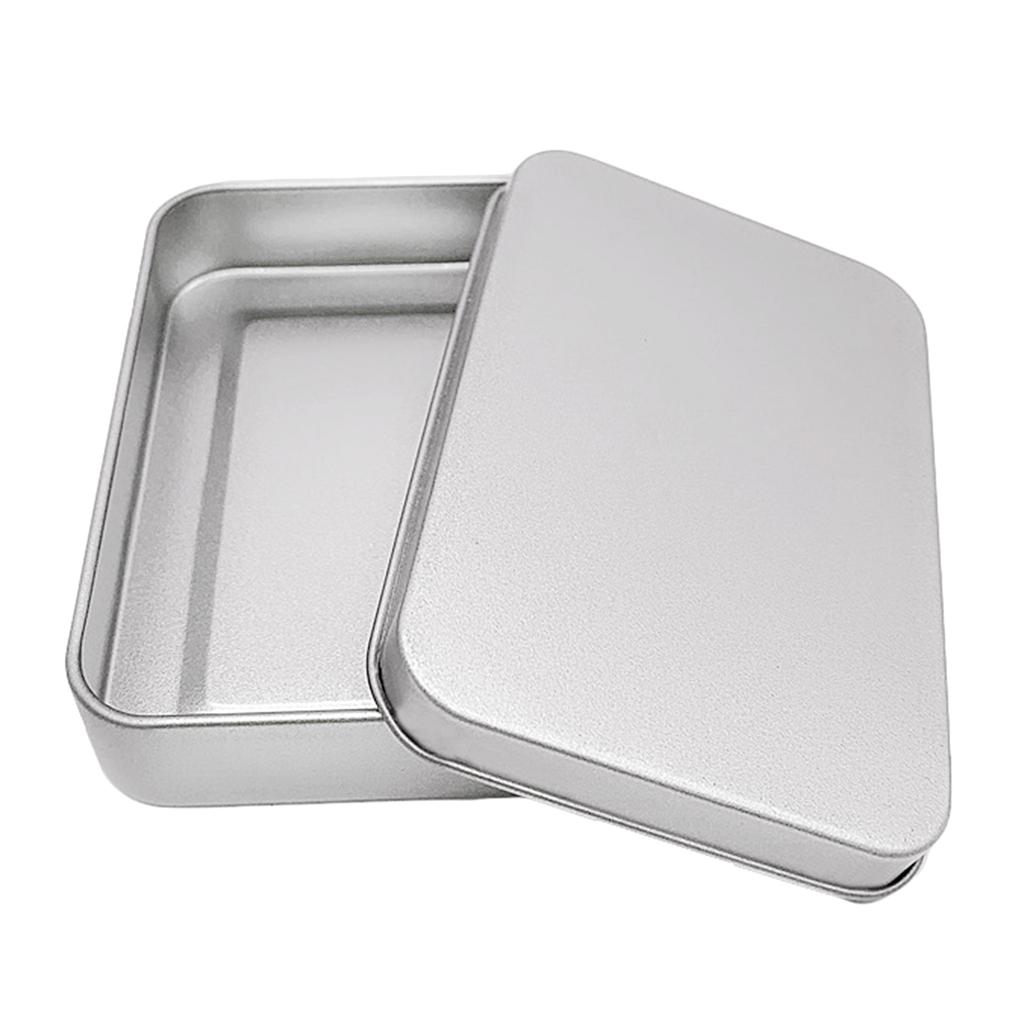 Metal Rectangle Silver Color Playing Cards Storage Box Money Coin Holder Box Candy Key Case Business Card Storage Can