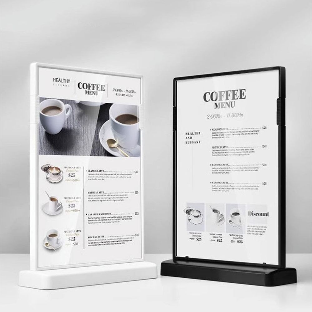 Пластиковые акриловые держатели для табличек Защита от падения Вертикальная подставка для меню, визиток, фотографий, рекламы