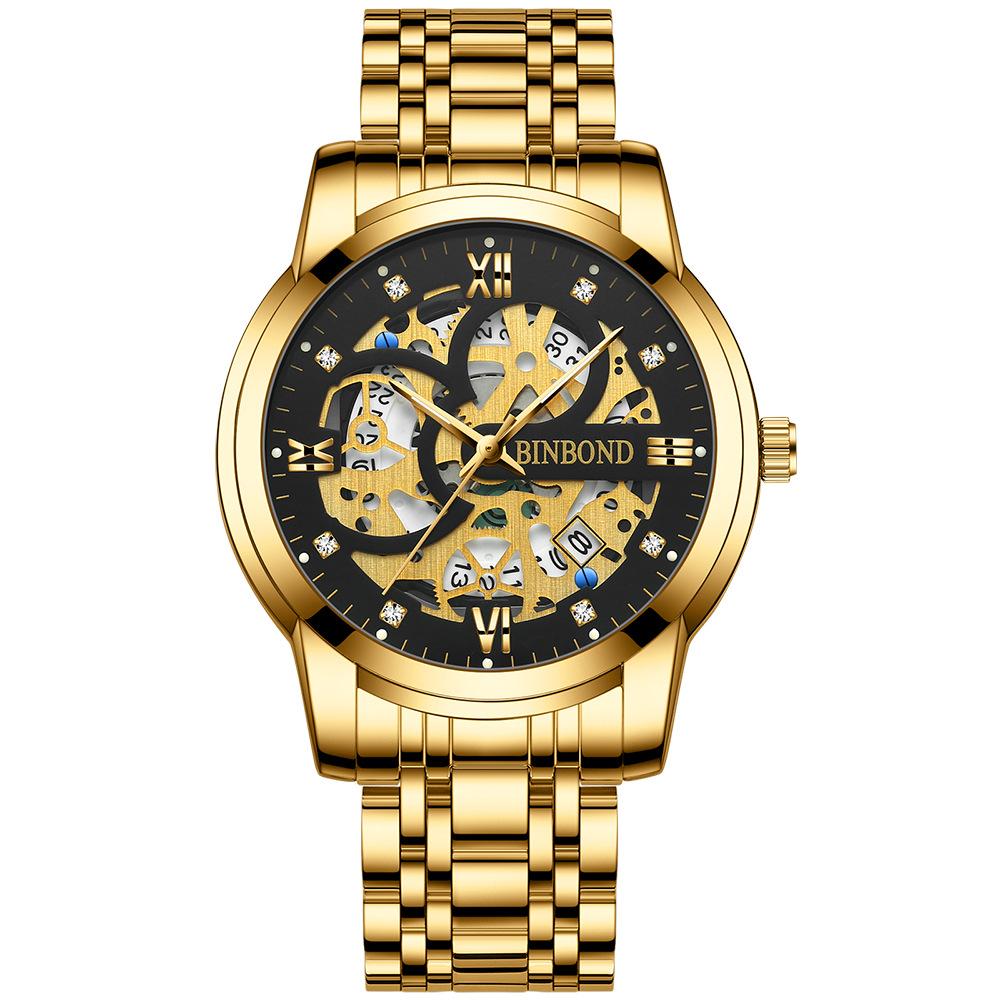 2025 новые полностью автоматические немеханические часы мужские водонепроницаемые календарь светящиеся турбийон тренд мужские полые дизайн