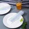 100Pcs Flexible Plastic Straws Disposable Drinking Straws Assorted Colors 21cm Bendable Striped Design Juice Straws for Parties Events
