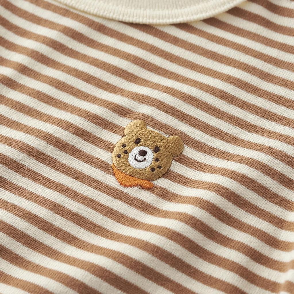 MIKI HOUSE HOT BISCUITS Футболка с длинным рукавом, Бежевая, 110 см, для мальчиков и девочек, 70-5211-686