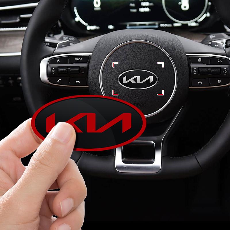 2026 Hot Car Sticker 1pcs ABS Car Styling Steering Wheel Center Emblem Badge Sticker For KIA Ceed Rio Sportage R K2 K3 K4 K5 K6 