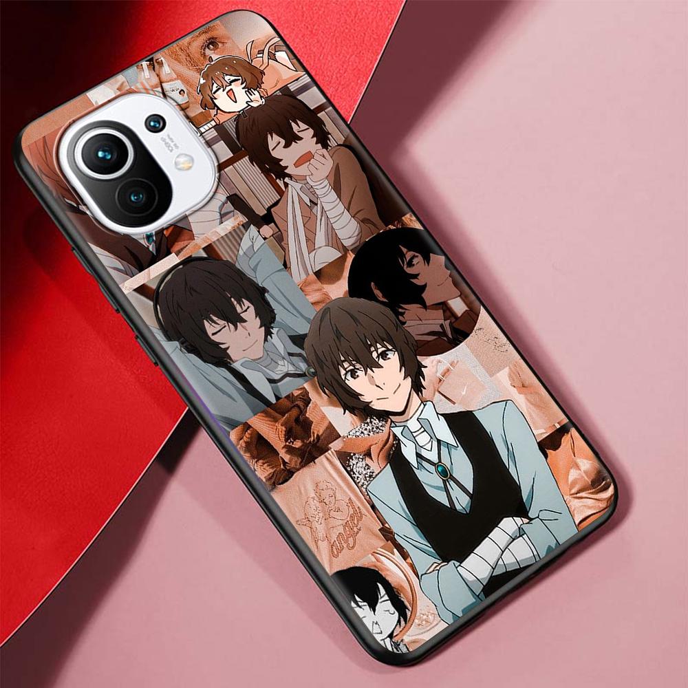 Japan Anime Bungou Stray Dogs Case for Xiaomi Mi 11 Ultra 11T 10T 9T Pro Note 10 A2 9 8 Lite A3 CC9E 10S Black Soft Phone Cover