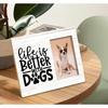 SRADMO Dog Picture Frame, Gift for Dog Mom Dad Lovers, Life Is Better With Dogs 10x8 Inch Wooden Tabletop Photo Frame