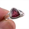 Подарочное кольцо из чистого серебра 925 пробы с натуральным гранатовым камнем S.8 w0w38