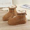 Меховые цельные зимние ботинки женские зима 2025 новые утолщенные теплые короткие нескользящие на толстой подошве из шерсти и хлопка