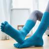 Women 's Compression pink Five-finger Yoga Socks for Pilates Sporty Anti-Slip Cotton  5-Toe Mid Socks Custom logo