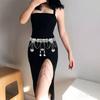 Мода Женская Поясная Цепочка Пояс для Танца Живота Костюм Кисточки Девочки Сплав
