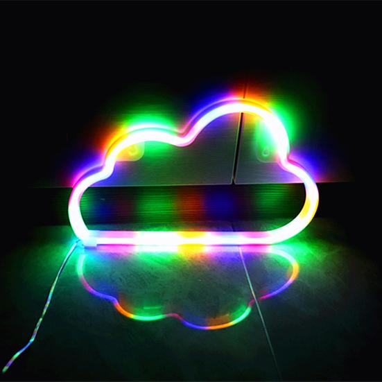Cloud Shape Home Decoration LED Colorful Rainbow Neon Sign Light Lamp for Room