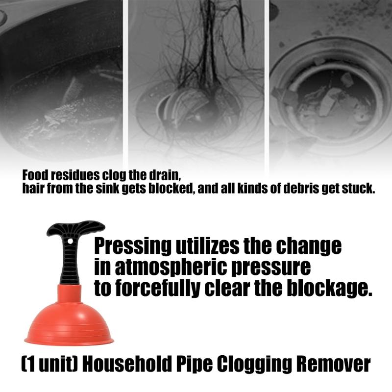 Ergonomic Grip Mini Drain Plunger with Heavy Duty Rubber Cup for Powerful Suction Unclog Slow Drains in Kitchens Bathrooms Compact Size