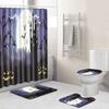 Halloween Shower Curtain Floor Mat Combination Four-Piece Set Bathroom Toilet Carpet Shower Room Foot Mat