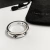 925 Silver Croissant Cross Ring: Unisex Minimalist Hip Hop Style