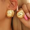 Glamorous Golden Color Stud Earrings Fashion-Forward Chunky Balls with Textured Irregular Surface Perfect for Daily Wear Parties And Casual Dates