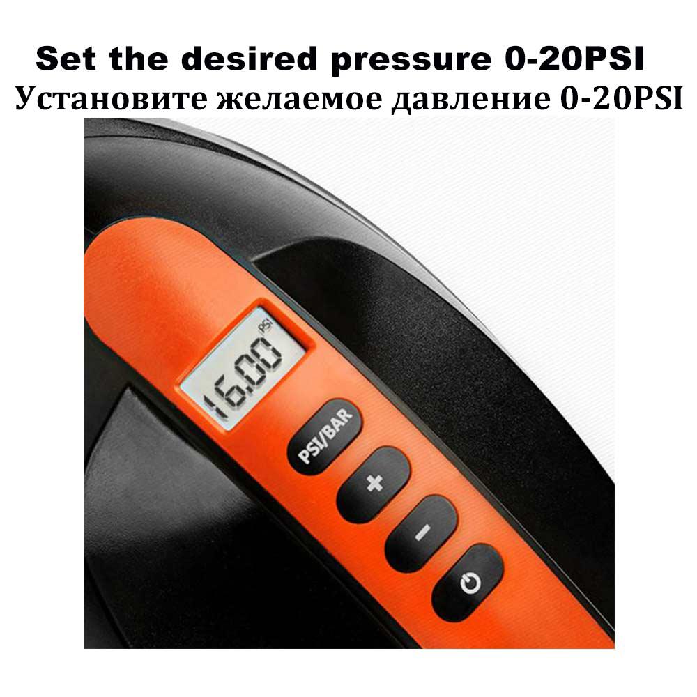 20/16 PSI Dual Stage Electric Air Pump Intelligent Inflatable Pump 12V 110W for Inflatable SUP Stand Up Paddle Surfing Board