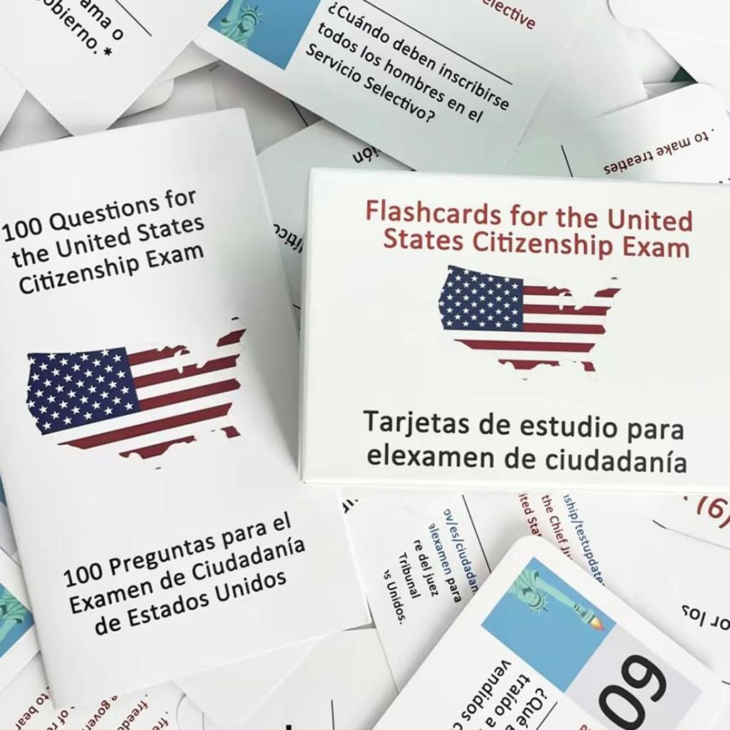 US Citizenship Test Flashcards Bundle With Naturalization Study Guide, 100 US Citizenship Questions And Answers, US Citizenship Flashcards