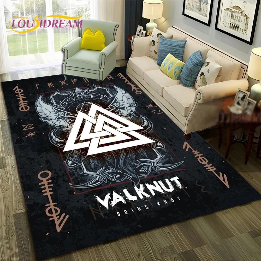 Nordic Viking Odin Valhalla Valknut Carpet Rug для спальни, гостиной, домашнего дивана, украшения, детский игровой большой декоративный напольный коврик