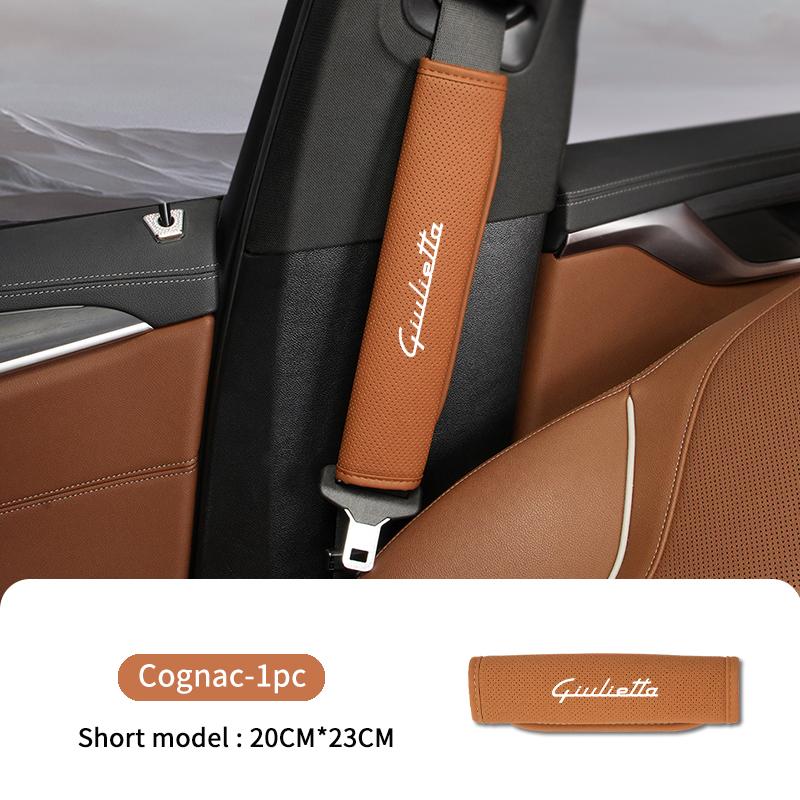 Car Seat Belt Shoulder Cover Leather Shoulder Protector Pad For Alfa Romeo 159 Giulietta 156 147 Giulia Mito GT Stelvio Spider ert853