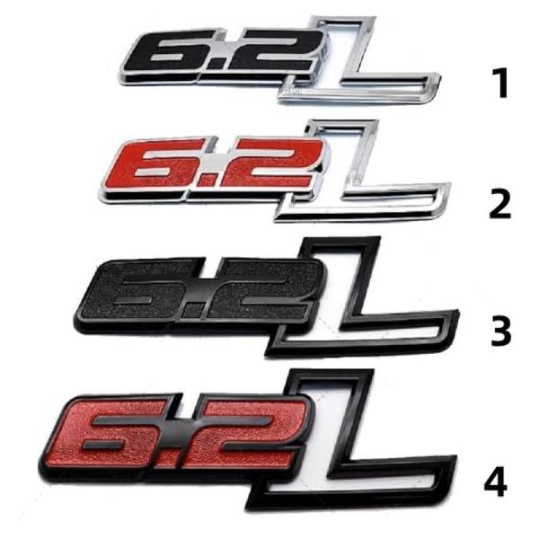 2pcs/lot 3D ABS 6.2L Emblem Badge Car Side Fender NamePlate Stickers