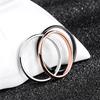 Titanium Steel Smooth Wedding Engagement Bands Rose Gold Color Couple Rings Jewelry