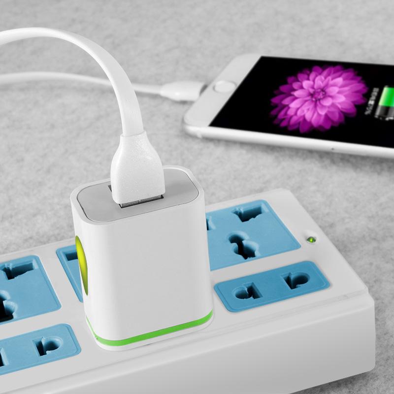 HdoorLink Dual USB Зарядное устройство с вилкой европейского стандарта, светодиодный светильник, 2 порта, универсальный телефон, планшет, 5 В, 2.1a, портативный адаптер питания для Android