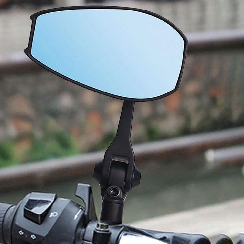 1 Pair Aluminum Zinc Zinc Alloy Motorcycle Rear View Mirror Blue Glass Handlebar Mirrors Scooters