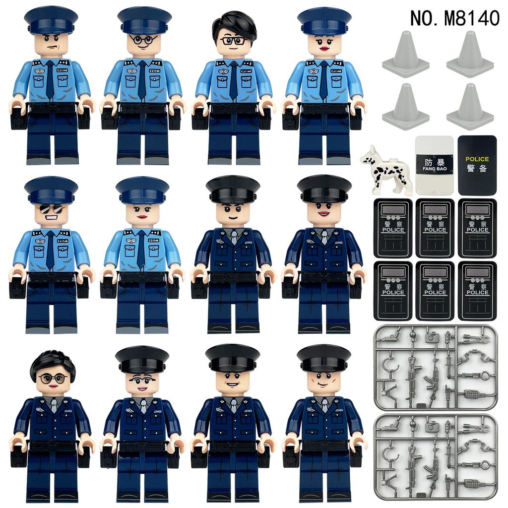 12pcs City Series Police Professional Action Figures Children's Building Blocks Toys