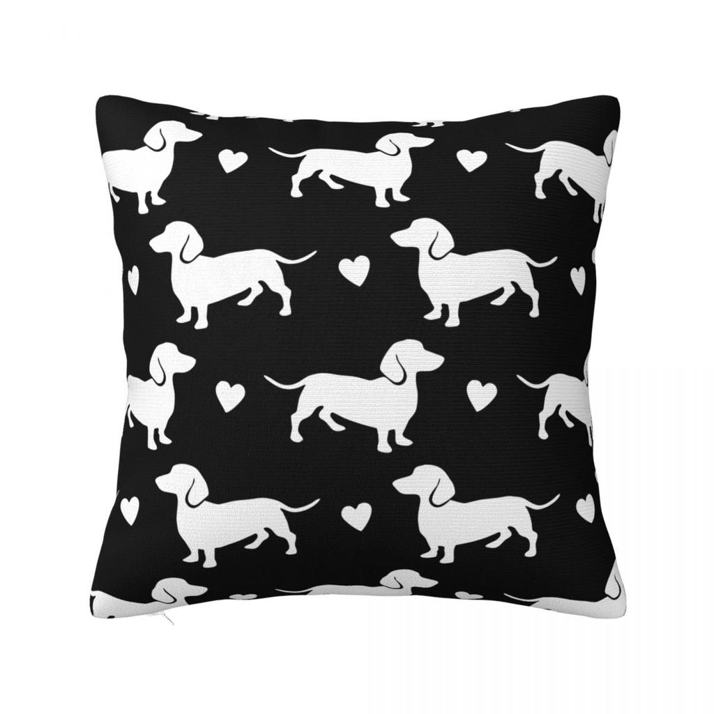 Cute White German Badger Dog Dachshund Pillowcase Cushion Cover Decoration Gift for Animal Dogs Lover Pillow Case Cover Sofa
