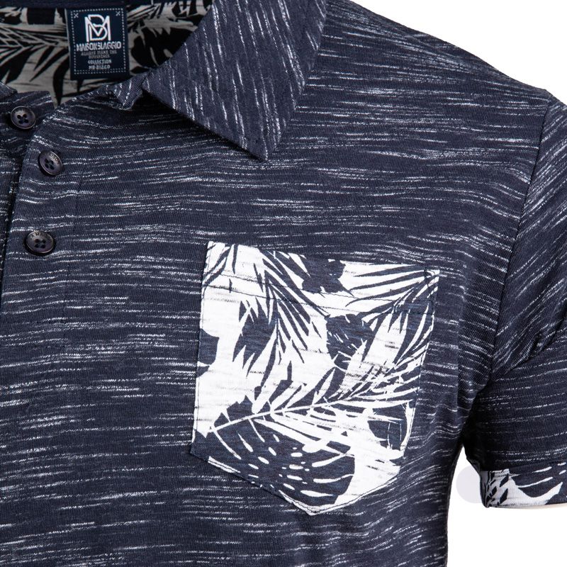 Мужская рубашка-поло с нагрудным карманом и принтом BLAGGIO