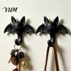 Self Adhesive Bag Hangers 2Pcs 3D Printed Bat Hanging Hooks, Decorative Wall for Keys Hooks Kitchen Towels Bags, Halloween Mount Home Organization