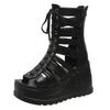 Sale Ladies 9.5CM Wedge Sandals Fashion High Heels Goth Punk Summer Casual Platform Shoes Ladies Comfort Lace Up Zipper Buckle