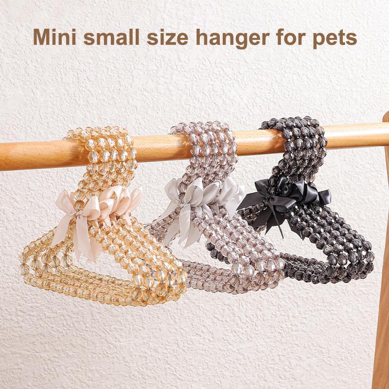 Pet Pearl Hanger Bow Durable Kids Hanger Elegant Clothes Organizer Clothespins Home Save-Space Clothes Storage Organizer