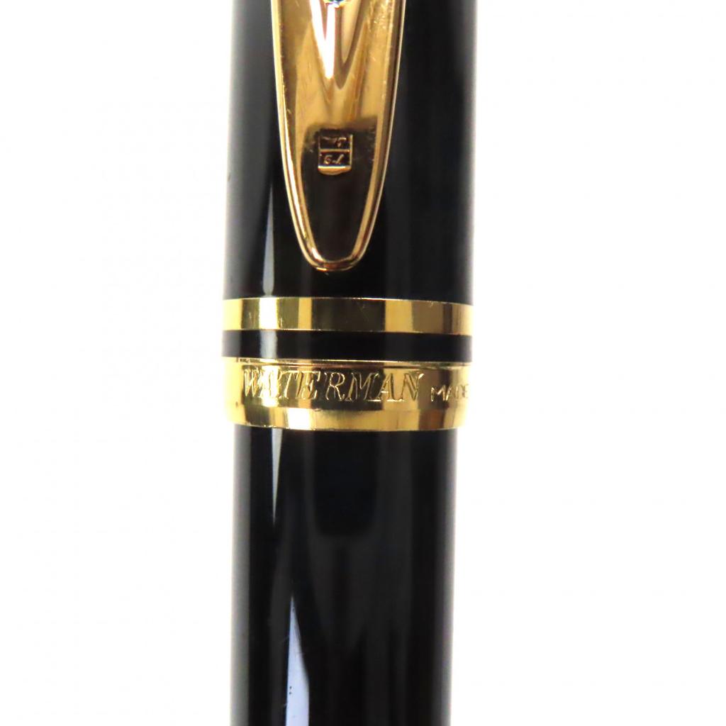 Very Good WATERMAN fountain pen IDEAL Black gold 18K mens Used