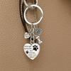 Dog Paw Pet Memorial Key Chain Love Heart Pet Keychain Pendants Cute Dog Tag Key Chain  Gift
