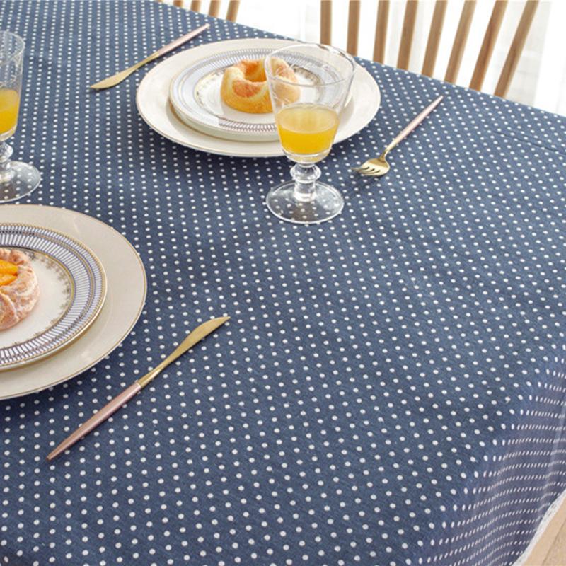 Скатерть в горошек, хлопковая клетчатая скатерть, кружевная кисточка, прямоугольная ткань для обеденного стола, пылезащитный чехол