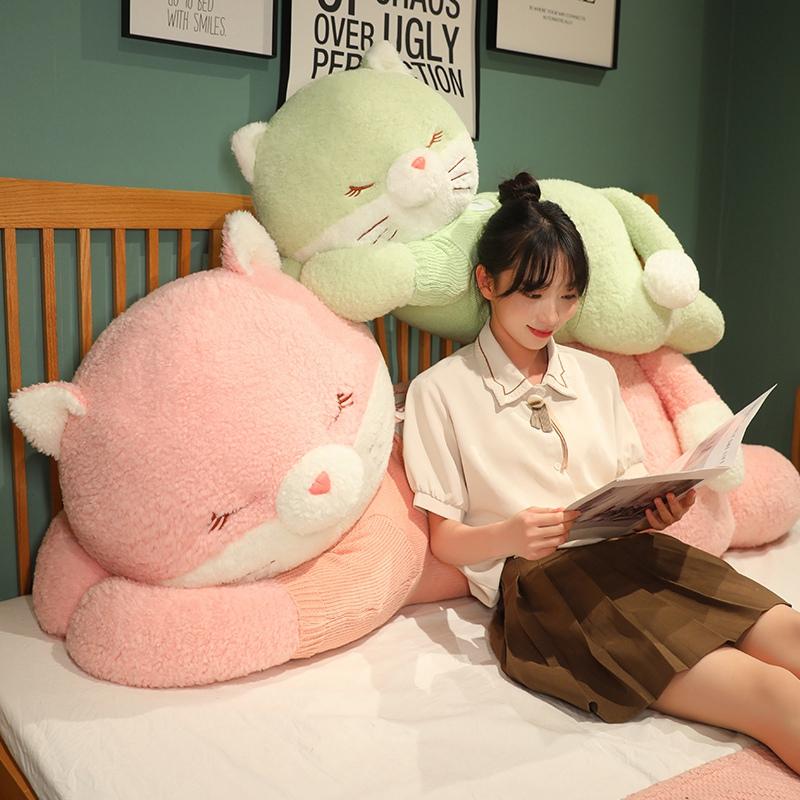 80 см детская игрушка мягкая подушка в виде животного милый свитер кошка подушка мягкая плюшевая подушка кошка подарок на день рождения