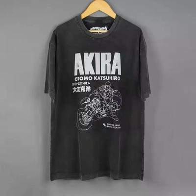 AKIRA Аниме Графическая Черная Футболка с Коротким Рукавом Унисекс Мужская Женская S-5XL Унисекс Футболка
